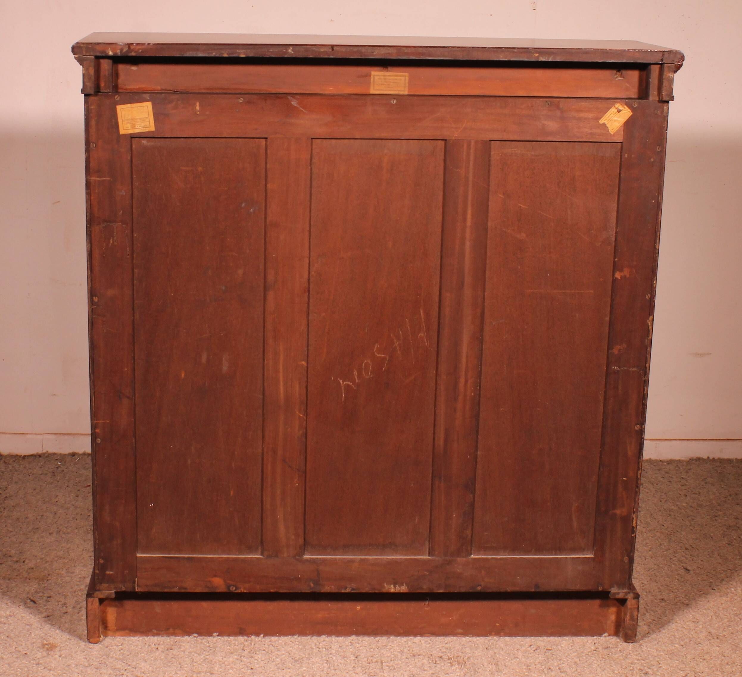 open mahogany library with inlays - 19th century