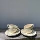 4 tasses beige Sarreguemines unies