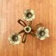 Vintage brutalist floral metal candlestick