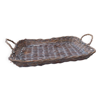 Panier plat panière ancienne châtaigner 49 cm