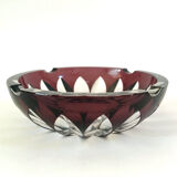 Val Saint Lambert aubergine cut crystal ashtray
