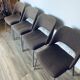 4 fabric and metal chairs