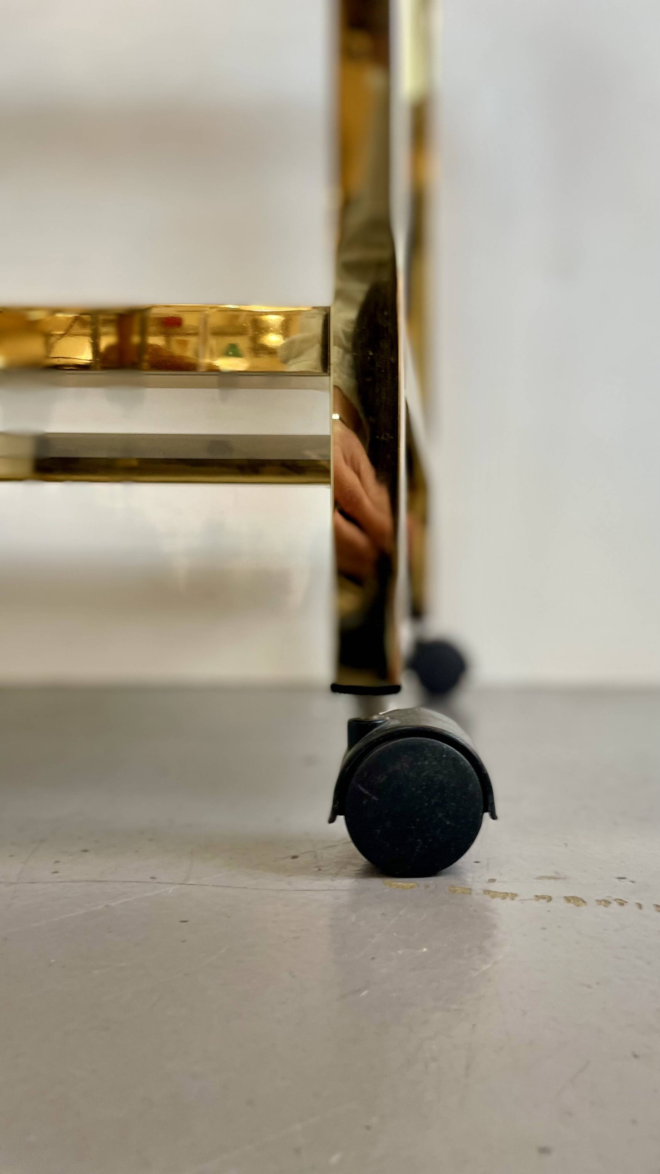 Hollywood Regency Gold Bar Cart, 1980s