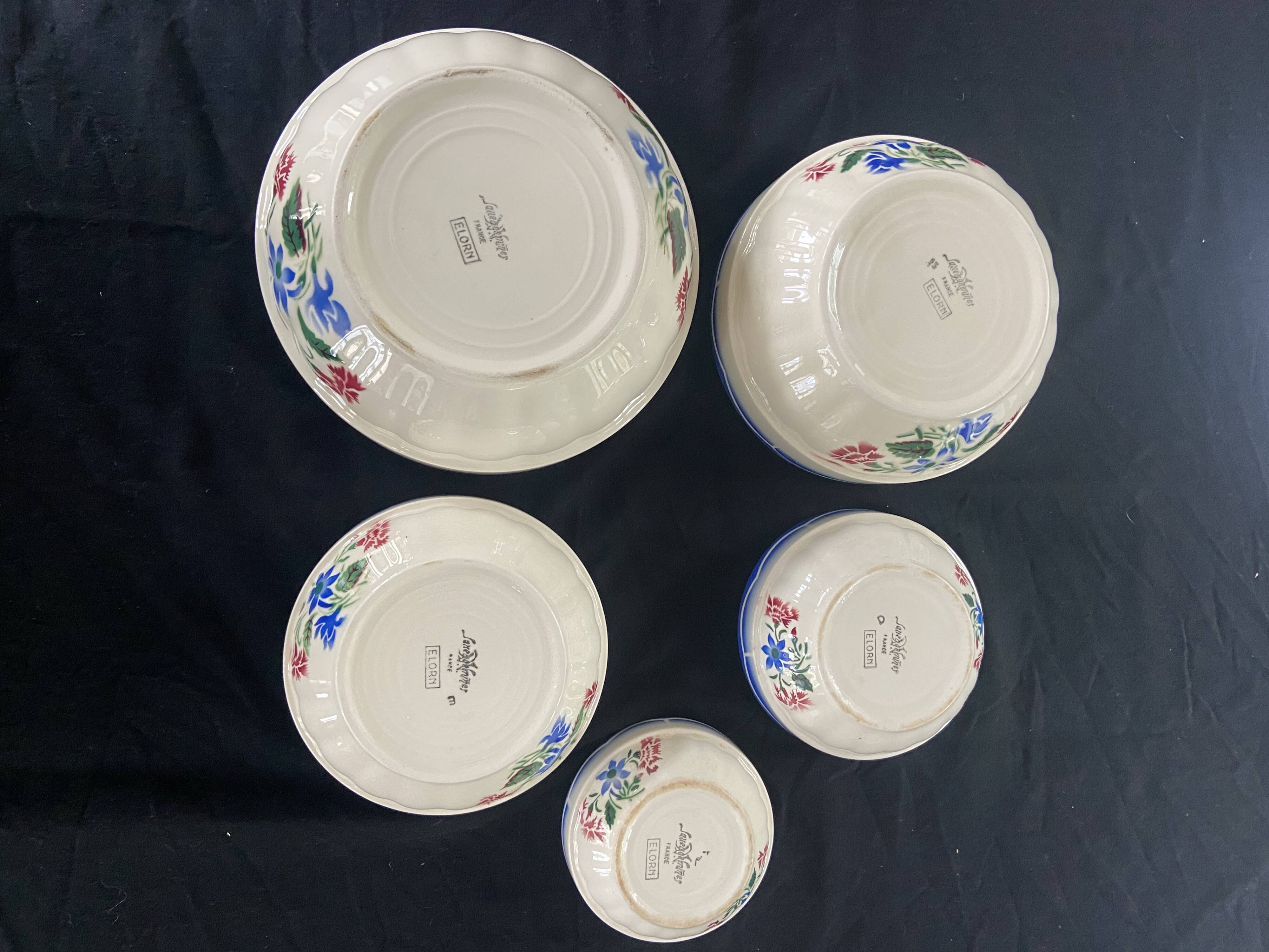 Set of 6 Digoin Sarreguemines "Elorn" salad bowls