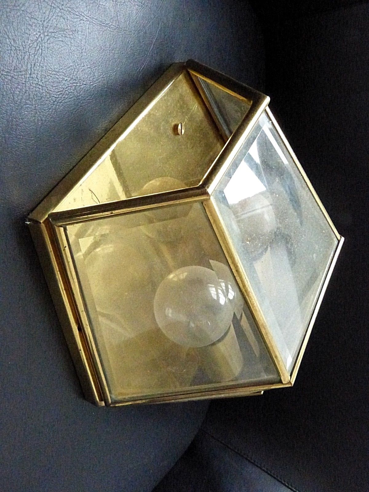 Double Wall lamp cage beveled glass