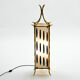 Paire de lampes lanterne laiton et tissus de Maison Baguès 1960