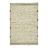 Tapis turc unique fait main en laine beige, 201 cm x 295 cm