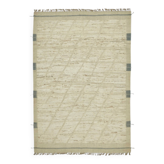 Handmade Turkish One of a Kind 201 cm x 295 cm Beige Wool Carpet