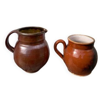 Wabi Sabi vases signed / jar / jug in old pink ceramic