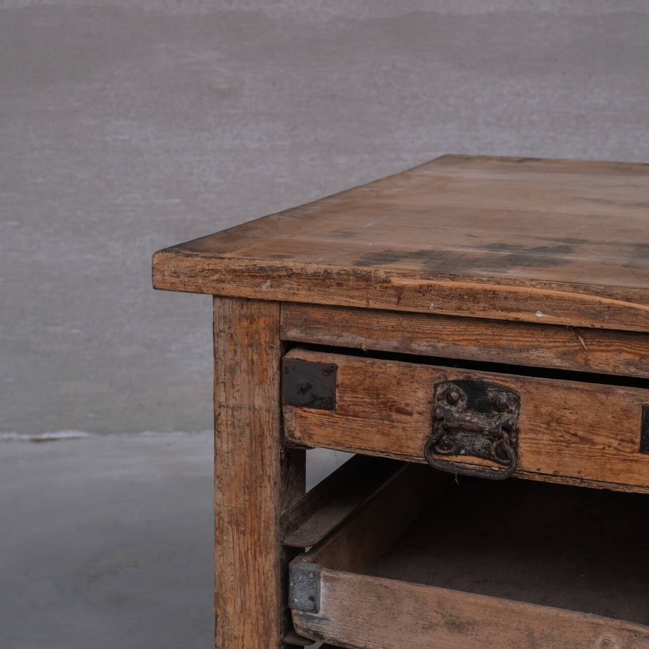 Antique English Bakers Kitchen Worktop or Kitchen Island Table