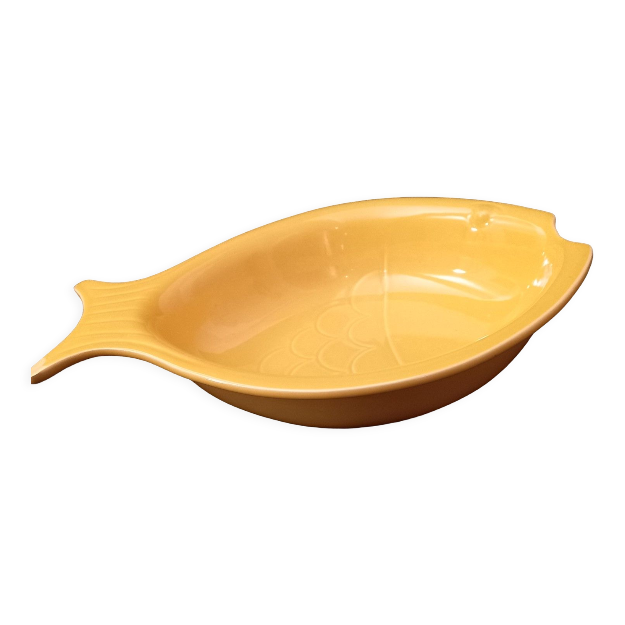 Vintage cooking dish or mold in the shape of fish Appolia France