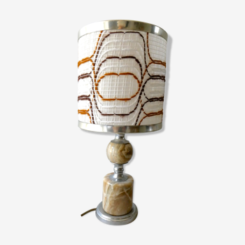 Lampe en métal chromé et marbre des années 60