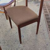 Series of 6 teak chairs around 1960