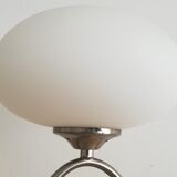 Pair of table lamps opal glass and chrome