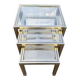 Nested tables by Pierre Vandel Paris in gilded metal and glass, 1970s.