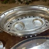 Chauffe plat en métal argenté des années 1930