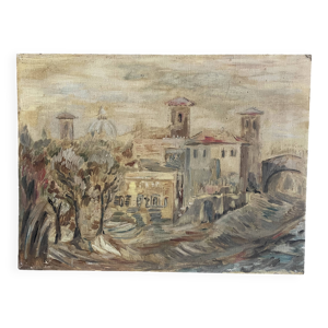 Peinture sur carton ancienne