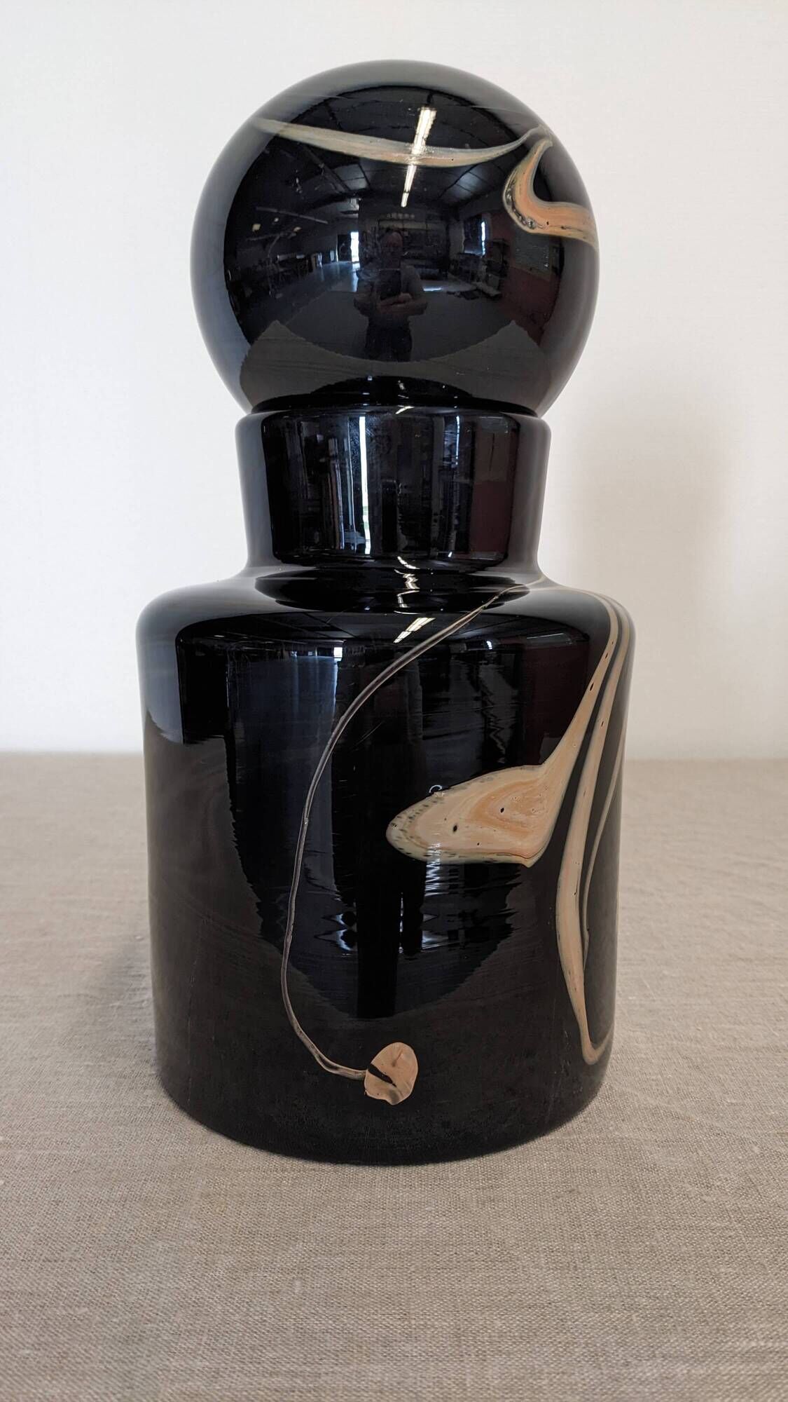 XL bottle or vase by Bob le Bleis for Maure Vieil glassworks circa 1970