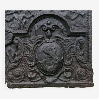 Plaque de cheminée XVIIIe  54 x 46 cm