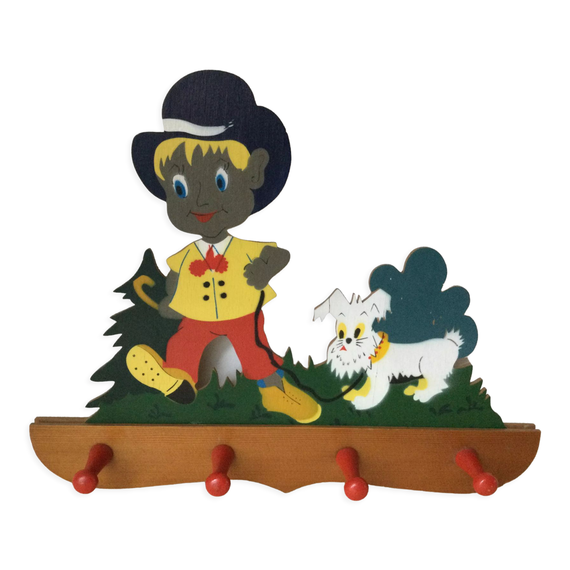 Child wall hooks - Mr. walking his small dog