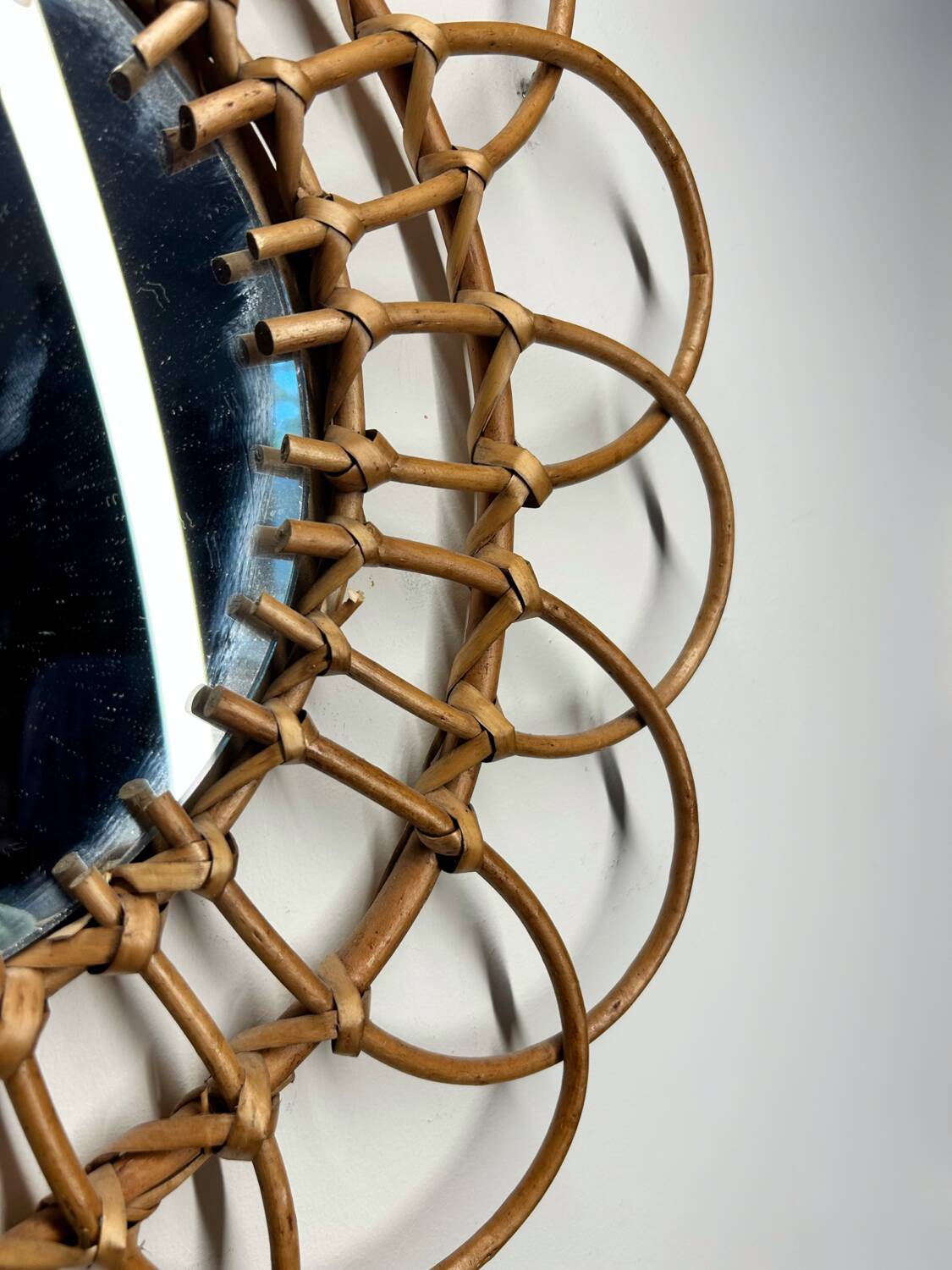 Rattan mirror from the 70s