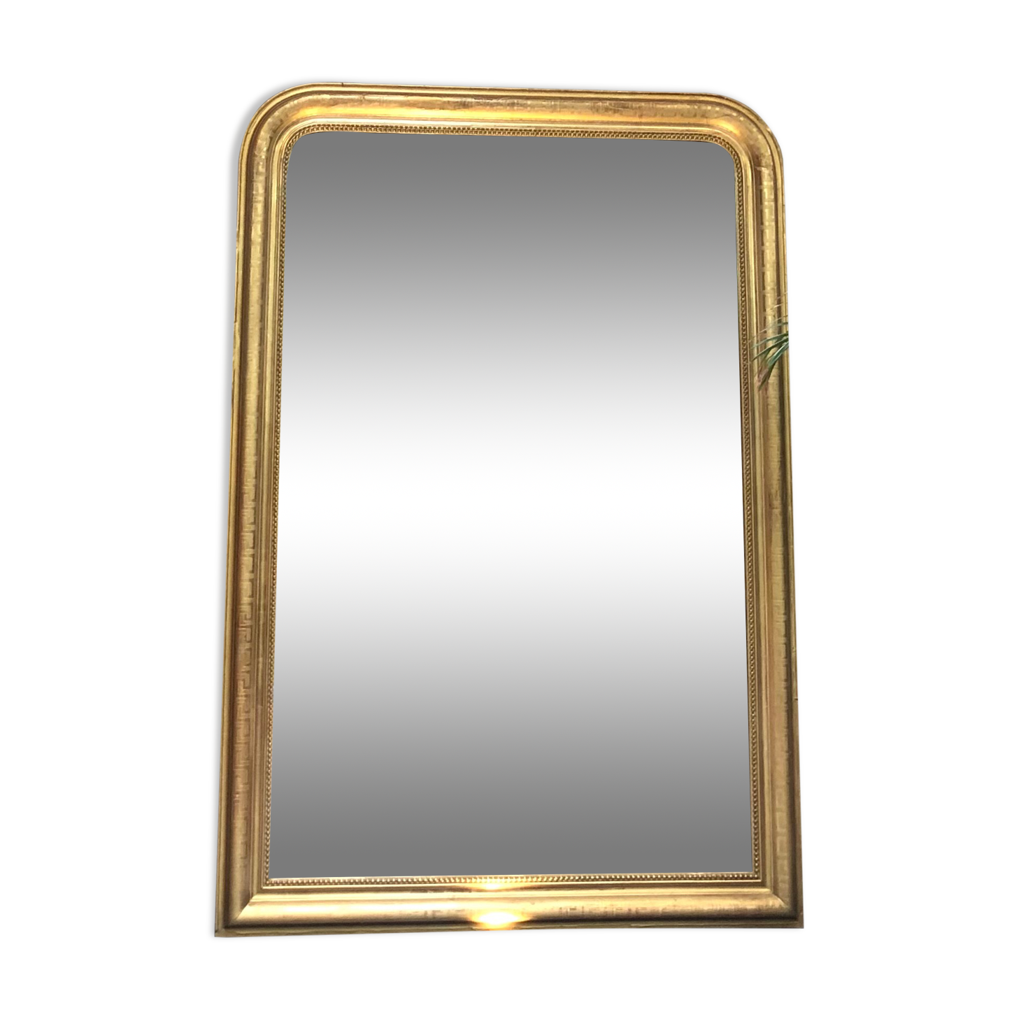Louis-Philippe mirror pearled gold with gold leaf, some imperfections 146cm / 101cm