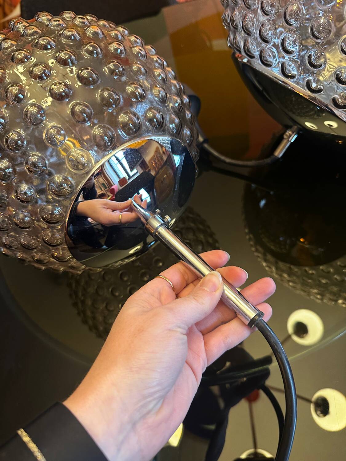 Pair of vintage chandeliers Design Motoko Ishi Rolf Kruger