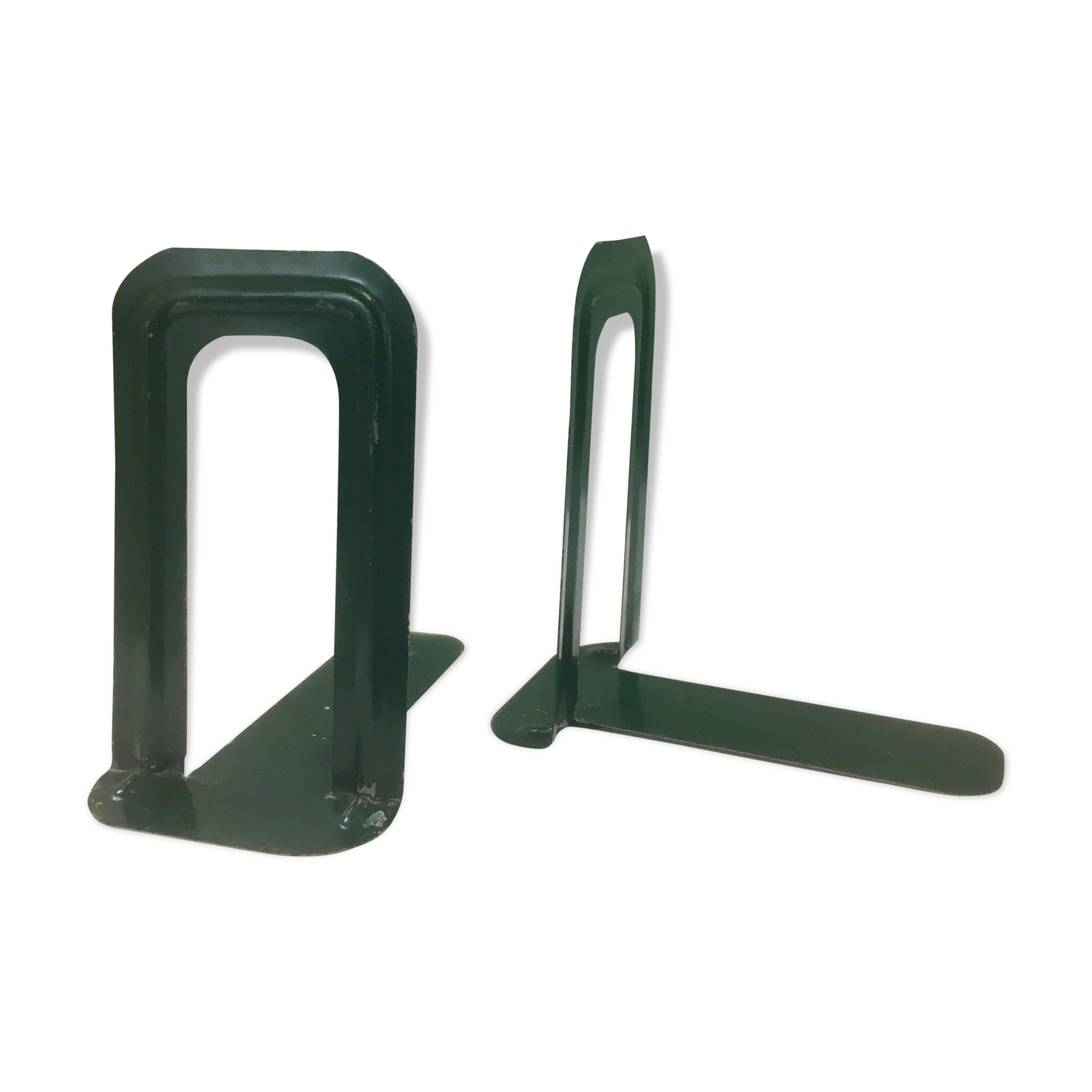 Set de 2 serres-livres en vert bouteille par Bernard-Albin Gras pour Gras Ravel, France, 1905