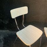 Set of 3 chairs and 1 stool in formica design, 1960