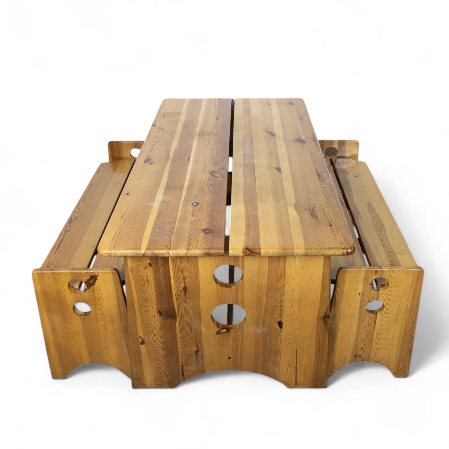 Ensemble de Salle à Manger Sculptural en Pin par Gilbert Marklund pour Furusnickarn Ab, 1970s