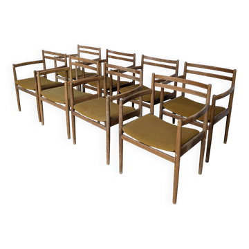 Set of 8 STOL Kamnik Armchairs / Yugoslav Mid Century Vintage Dining Chair