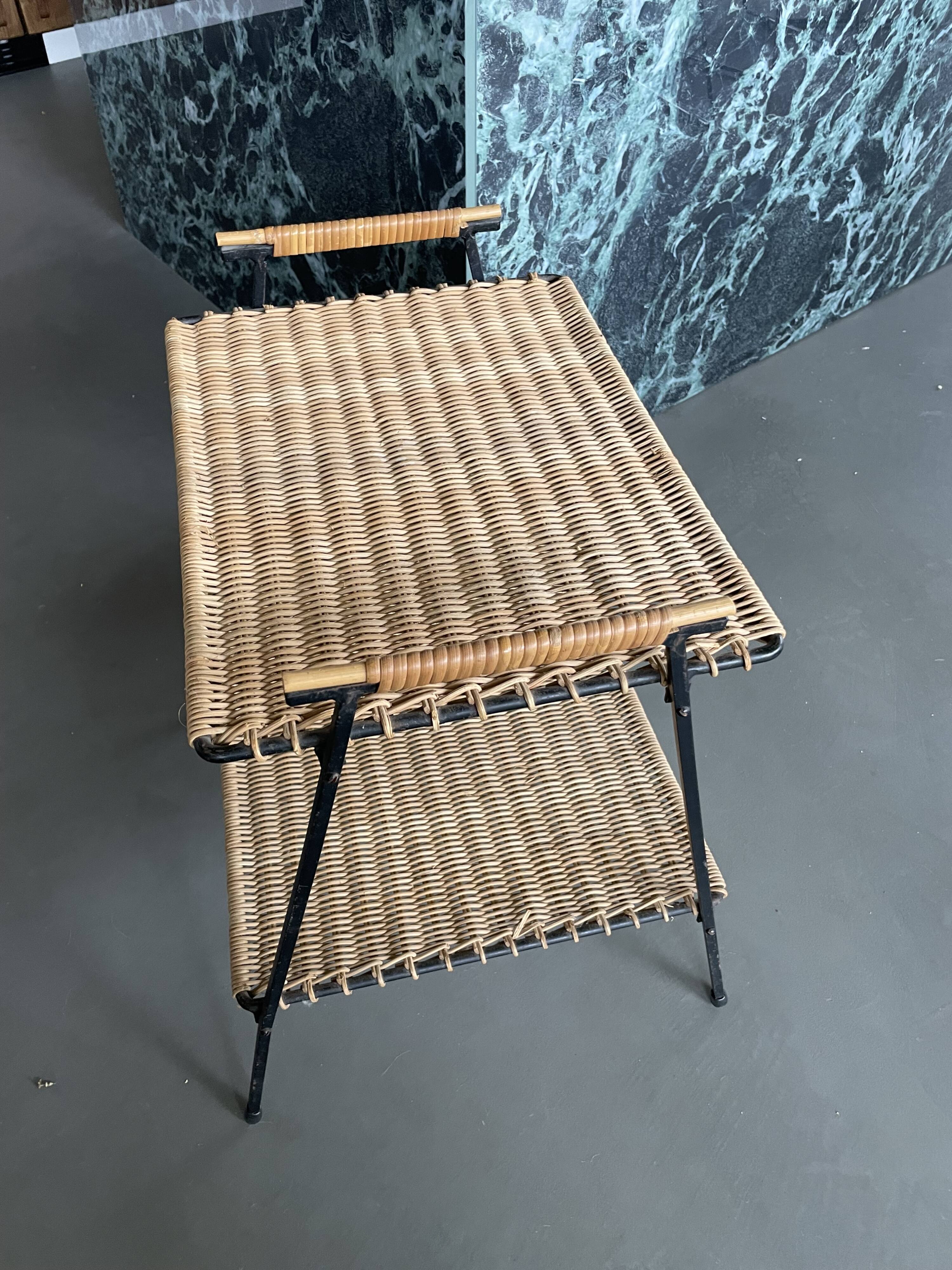 Raoul Guys metal wicker serving trolley