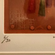 Tableau Georges Dussau (1947) engraving 6/99 embossed paper extreme imaginary