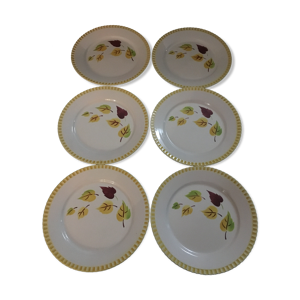 Lot de 6 assiettes plates sarreguemines