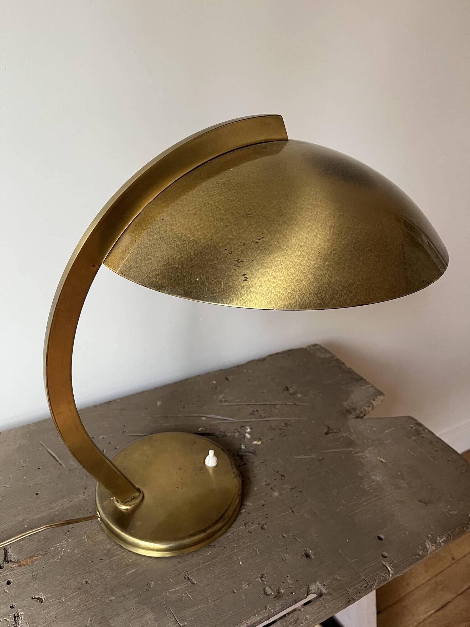 Bauhaus desk lamp in brass by Egon Hillebrand