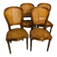 Set of 4 caned medallion chairs in Louis XVI style - Excellent condition - Oak