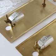 Pair of glass and brass wall lights by Carl Fagerlund for Orrefors, 1960.