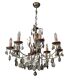 Lampe à otto luci avec pendentif en cristal fumé, années '50