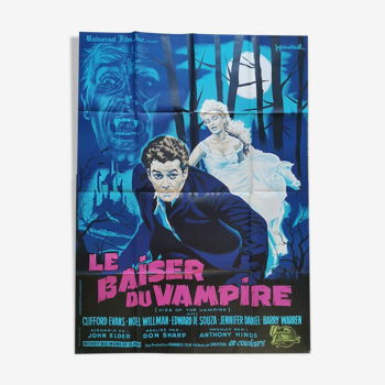 Affiche cinéma originale de 1963 le baiser du vampire 120x160 cm hammer
