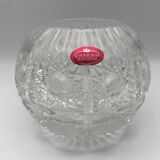 Vase crystal ball schonborner bleikristall germany floral motifs
