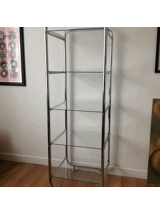 Chrome and glass shelves