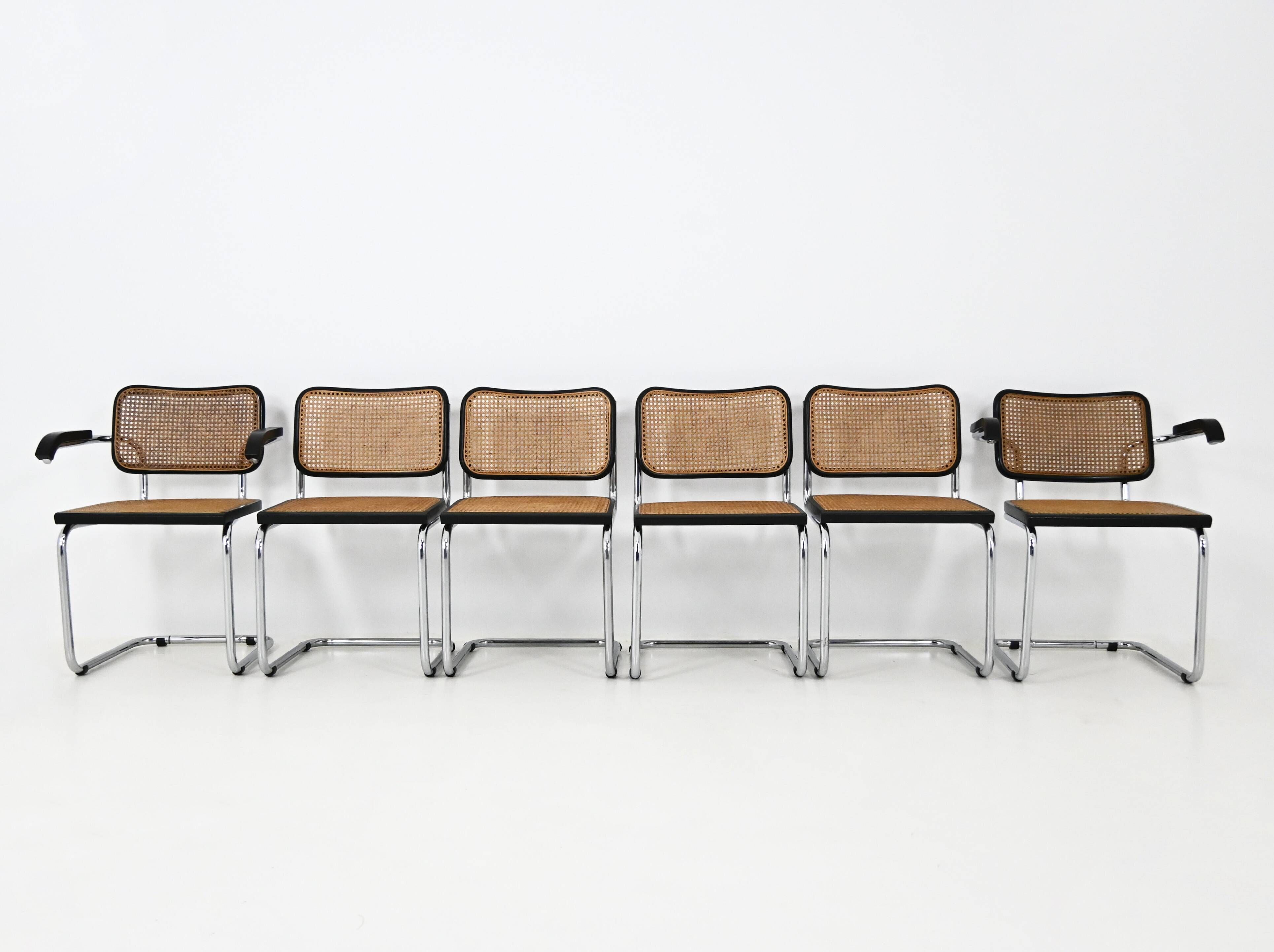 Ensemble de 6 chaises de salle à manger Style B32 de Marcel Breuer
