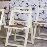 4 vintage folding cane chairs