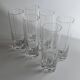 Transparent crystal flower-shaped drinking glasses, vintage 1980s Italy, set of 6 for water and long drinks