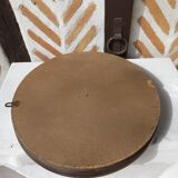 Vintage round bamboo mirror from the 1970s