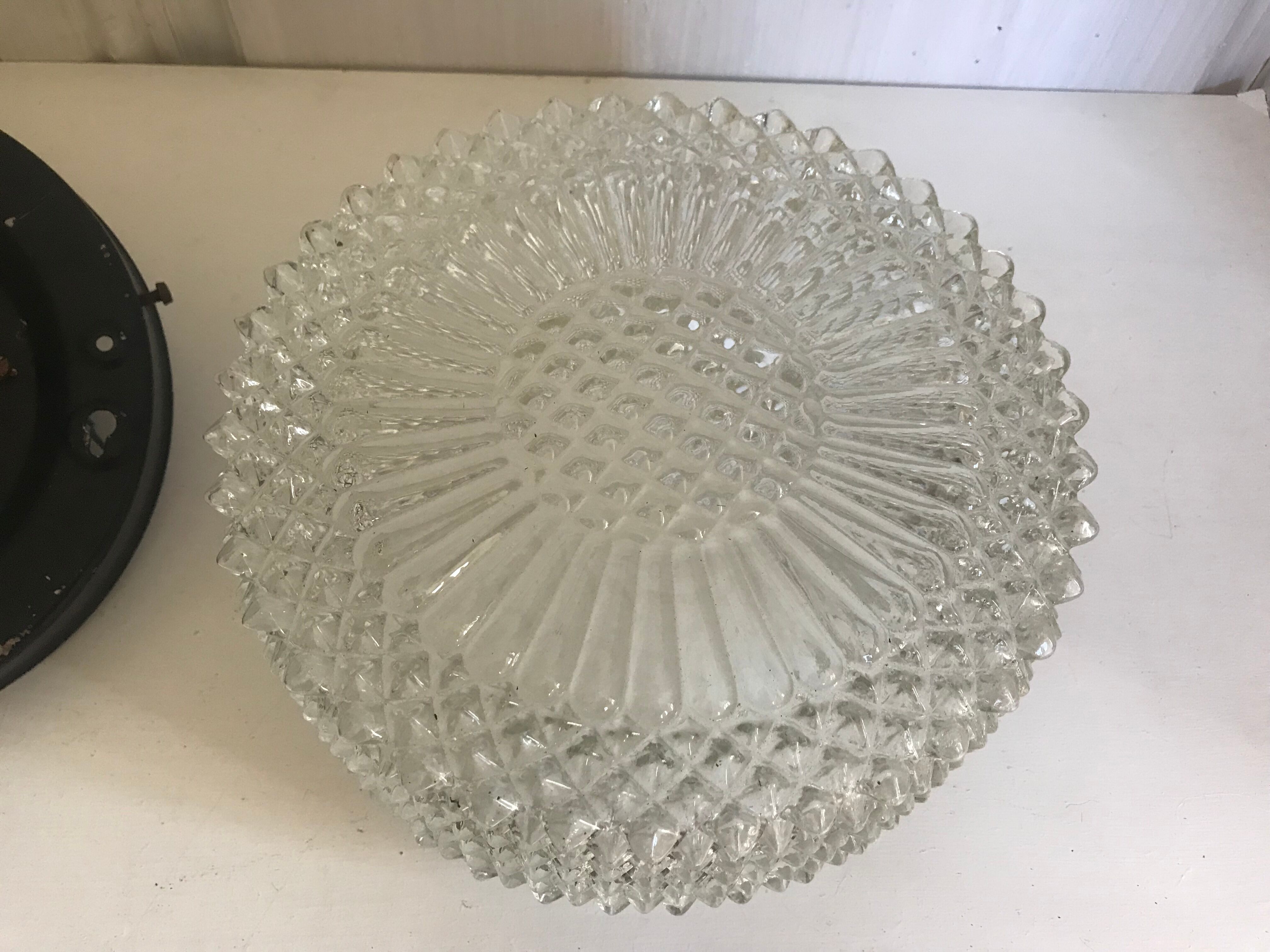 Glass ceiling light circa 1960