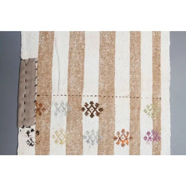 Vintage Turkish Oushak Handmade Wool Cotton Small Kilim Runner Rug 52x104
