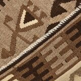 3x6 Brown Cream Handmade Antique Vintage Rug, 103x192Cm