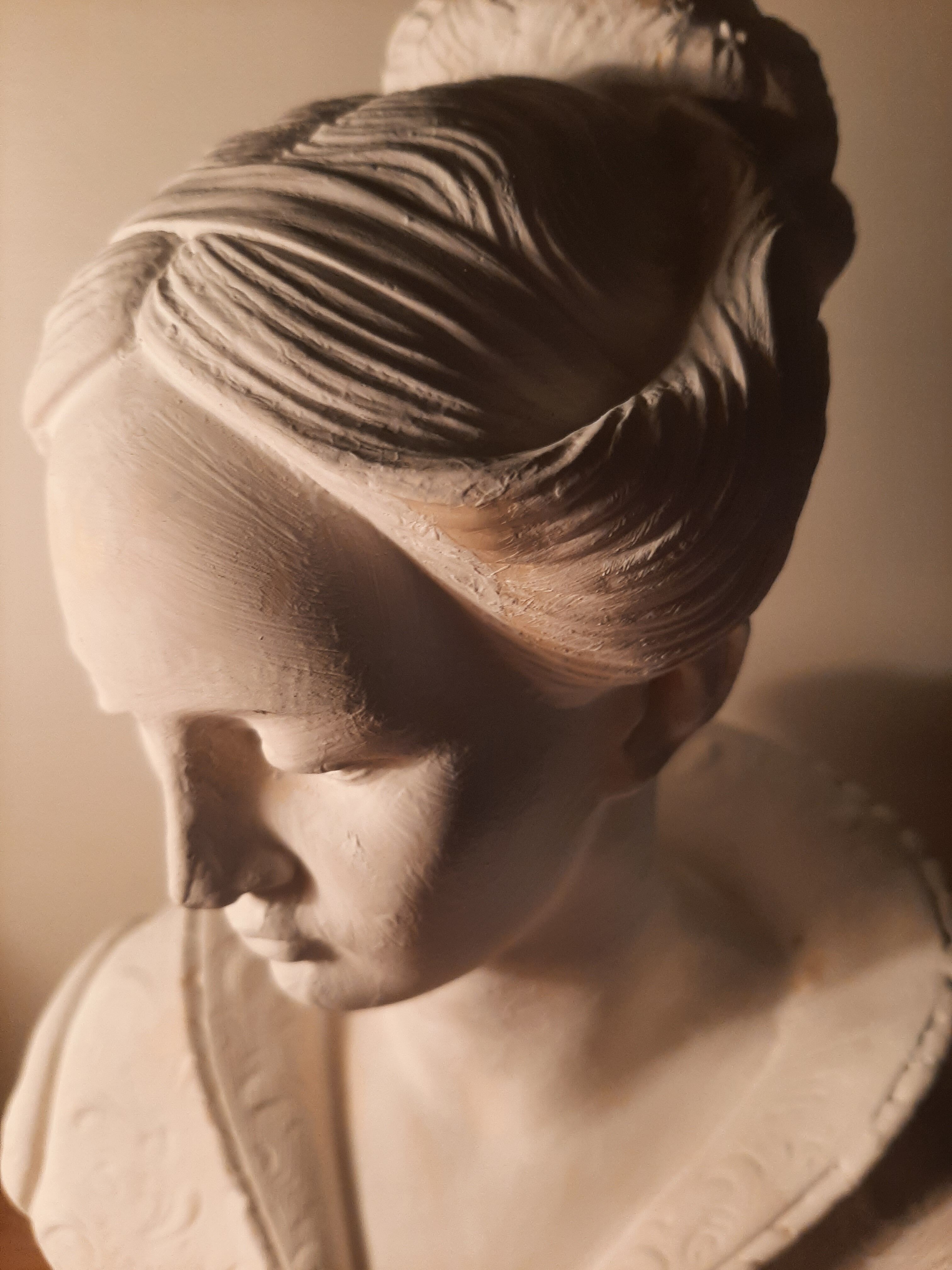 Female bust sculpture plaster