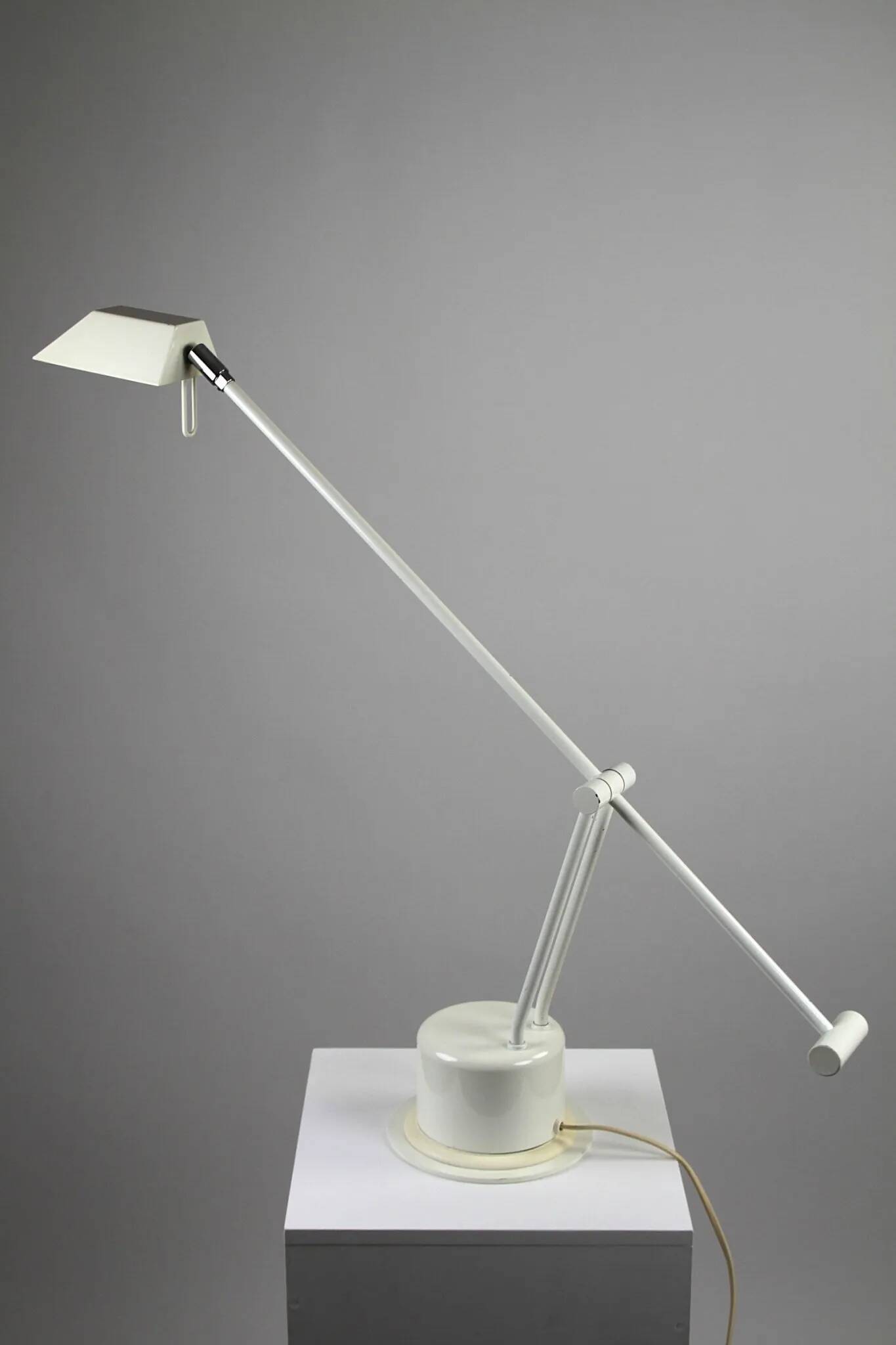 Minimalist White Adjustable Desk Lamp by Massive, Belgium — 1980s